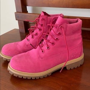 Perfect condition pink timberland boots